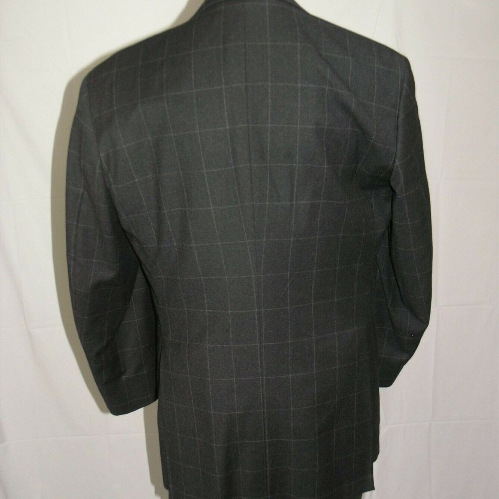 Paul Stuart Gray Windowpane Flannel Weight Super … - image 8
